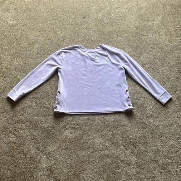 JUSTICE Lilac & Gold Velour Lace-Up Sides Sweatshirt Plush Comfort 18 Plus - Picture 6 of 6